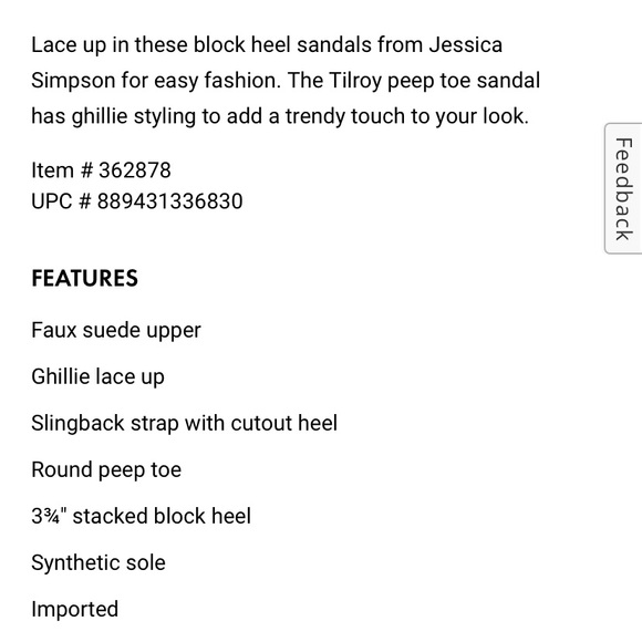 Jessica Simpson Peep Toe Tilroy Sandal - Picture 6 of 11